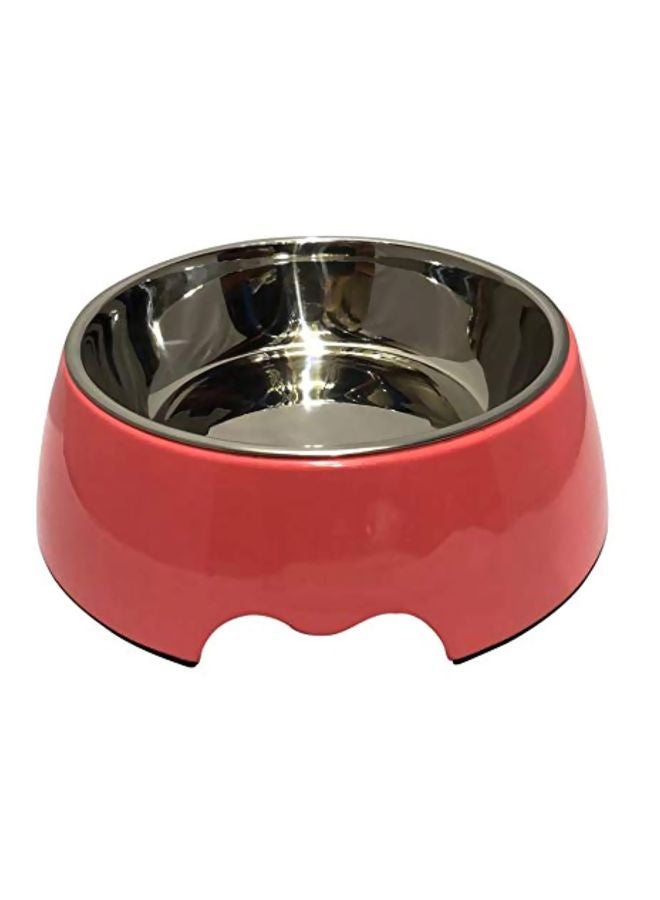 سلطانية دائرية أحمر/فضي L